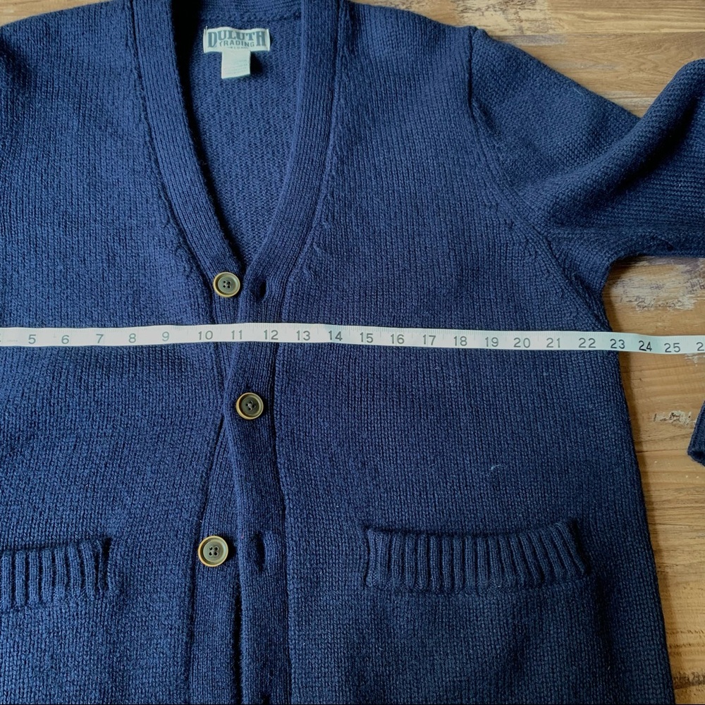 Vintage 90s Navy Blue Retro Cardigan size L - Picture 3 of 4